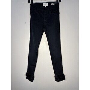 FRAME Women’s Denim Le High Skinny Triple Fringe-hem Jeans In Byxbee Sz 24 Blue